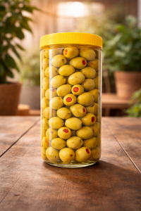 Biber Dolgulu Yeşil Zeytin | Doğal & Lezzetli Atıştırmalık